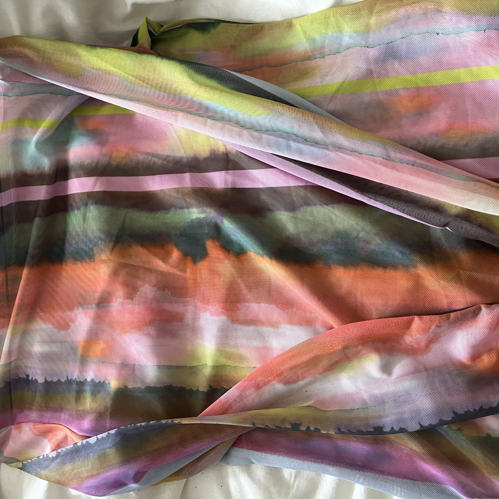 Multicolored Watercolor Striped Fabric